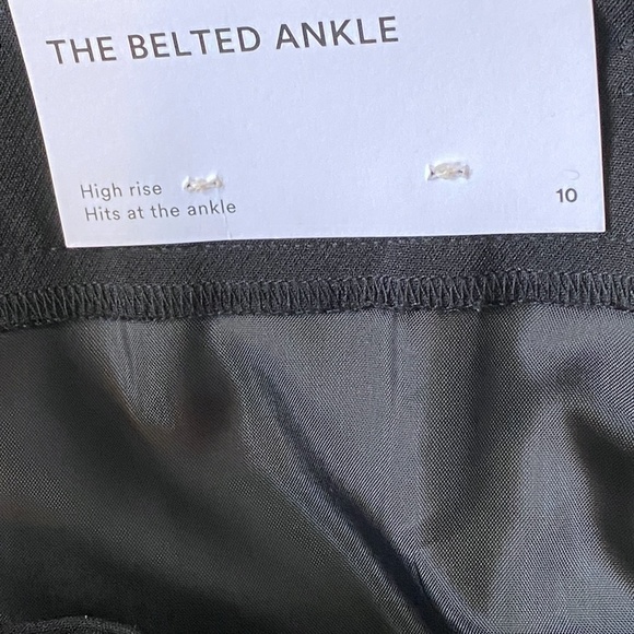 Ann Taylor High Rise The Belted Ankle Black Pants - Picture 4 of 5